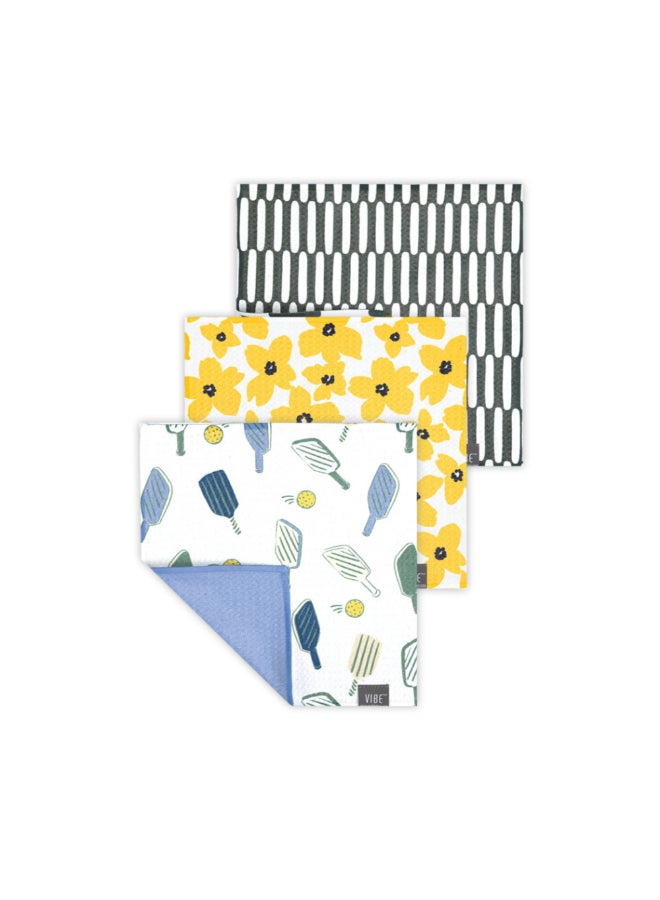 Mukitchen 3-Piece Good Point Vibe Dish Cloth Set Multicolour 10 x 10 Inch 6673-2510 - Image 1